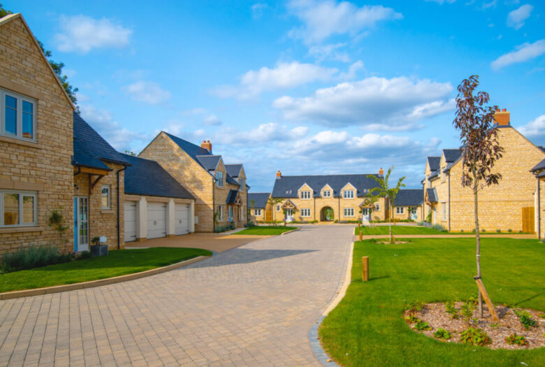 View at new modern English Estate.